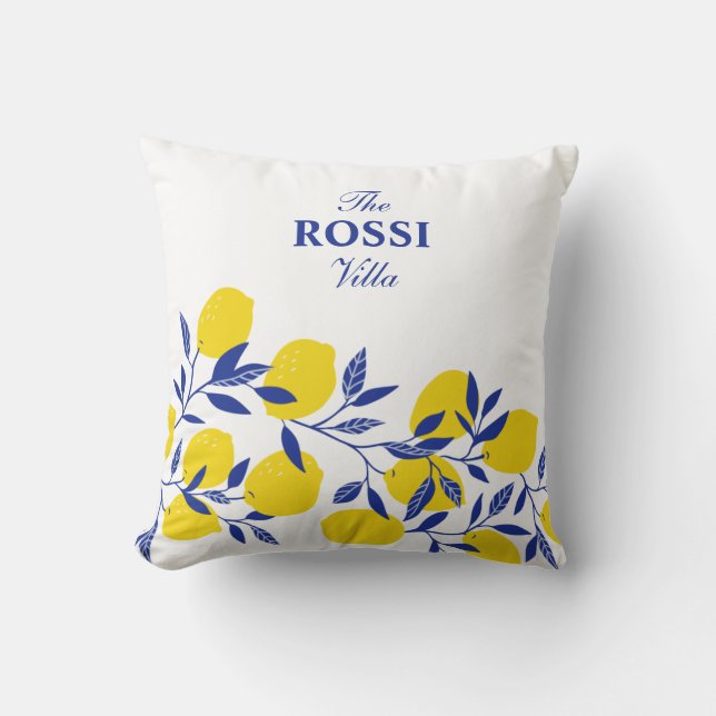 Lemons Tropische Middellandse Zee Toscaan Kussen (Voorkant)