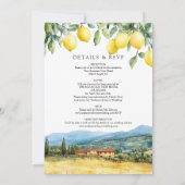 Lemons Tuscan Scene Italian All In One Wedding Kaart (Achterkant)