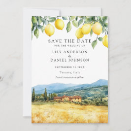 Lemons Tuscan Scene Italian Wedding Save The Date