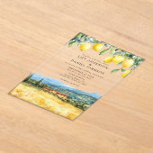 Lemons Tuscan Scene Italy Wedding Acryl Uitnodigingen (Laagn)