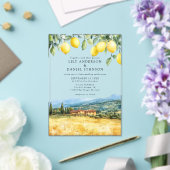 Lemons Tuscan Scene Italy Wedding Acryl Uitnodigingen (Insitu (Huwelijk))