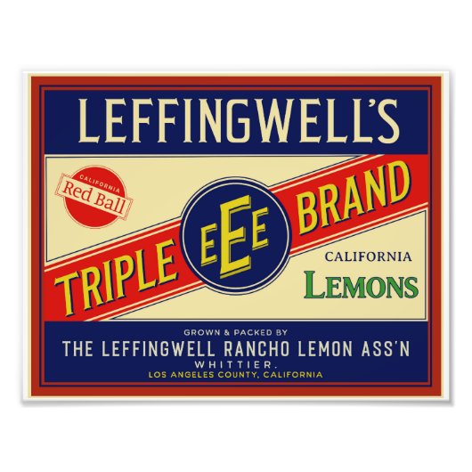 LEMONS VAN DE CALIFORNIA VAN LEFFINGWELL VAN WHITT FOTO AFDRUK (Voorkant)