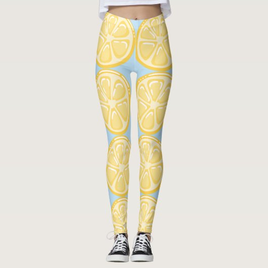 Lemons voor Bleke blauwe achtergrondLeggings Leggings (Voorkant)