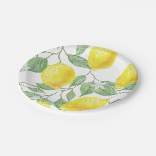 Lemons voor wijnontwerp papieren bordje (Gekanteld)