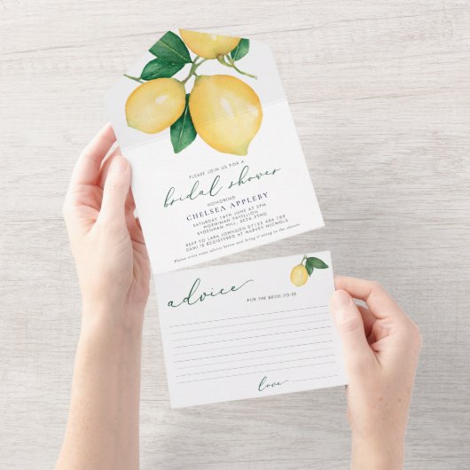 Lemons Vrijgezellenfeest Advice Kaart Uitnodiging (Afscheurbaar)