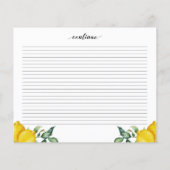 Lemons Vrijgezellenfeest Recipe Kaart (Achterkant)