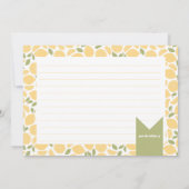 Lemons Vrijgezellenfeest Recipe Kaart (Achterkant)