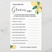 Lemons wat Groom zei Vrijgezellenfeest Game Kaart (Voorkant)