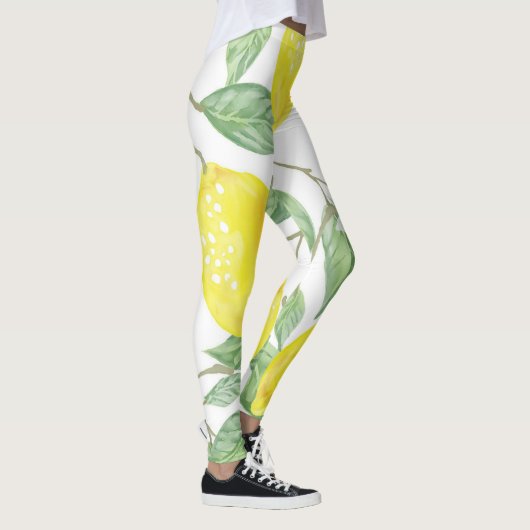 Lemons Waterverf Fruit Pattern Leggings (Rechts)