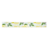 Lemons Waterverf Summer Fruit Pattern on Mint Satijnen Lint (Voorkant)