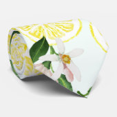 Lemons Waterverf Summer Fruit Pattern on Mint Stropdas (Opgerold)