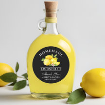 Lemons Wedding Bedankt Limoncello Black
