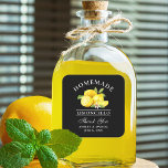 Lemons Wedding Bedankt Limoncello Black Vierkante Sticker<br><div class="desc">Elegant Waterverf Lemons Homemade Limoncello Wedding Dank je wel</div>
