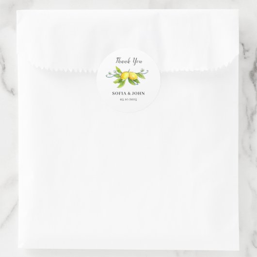  Lemons Wedding Bedankt Ronde Sticker (Tas)