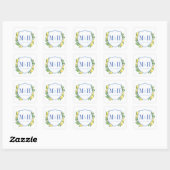 Lemons Wedding Monogram Logo Vierkante Sticker (Vel)