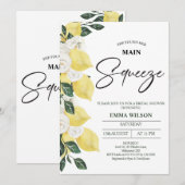 Lemons White Floral Main Squeeze Vrijgezellenfeest Kaart (Voorkant / Achterkant)