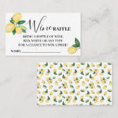 Lemons Wine Raffle Ticket Card Vrijgezellenfeest (Voorkant / Achterkant)