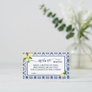 Lemons Wine Raffle Ticket Card Vrijgezellenfeest