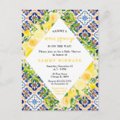 Lemons with Foliage Mediterranean Baby Shower Briefkaart (Voorkant)
