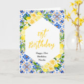 Lemons with Foliage Mediterranean Birthday Kaart (Gele Bloem)