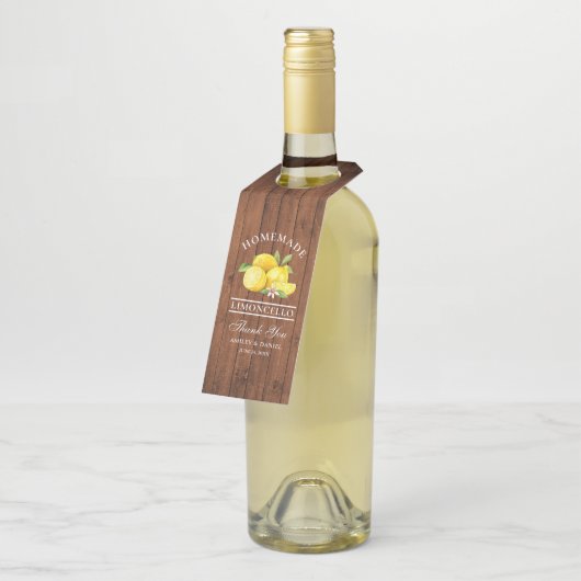 Lemons Wood Limoncello Hartelijk dank Flessenhanger (Schuin)