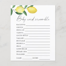 Lemons - Word scramble baby shower spel