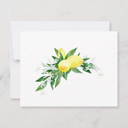 Lemons Wreath Photo Wedding Save the Date Kaart (Achterkant)