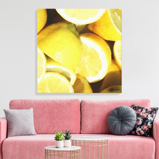 Lemons Yellow Canvas Afdruk (Insitu (Woonkamer))