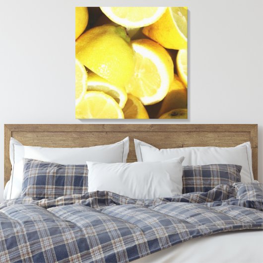 Lemons Yellow Canvas Afdruk (Insitu (Slaapkamer))