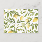 Lemons | Yellow Chic WEDDING RECEPT Informatiekaartje (Achterkant)