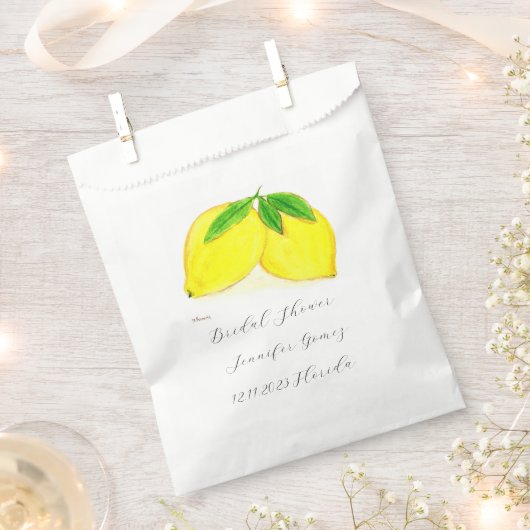 Lemons Yellow Fruit Citrus Waterverf Weddenschap Bedankzakje (Geknipt)