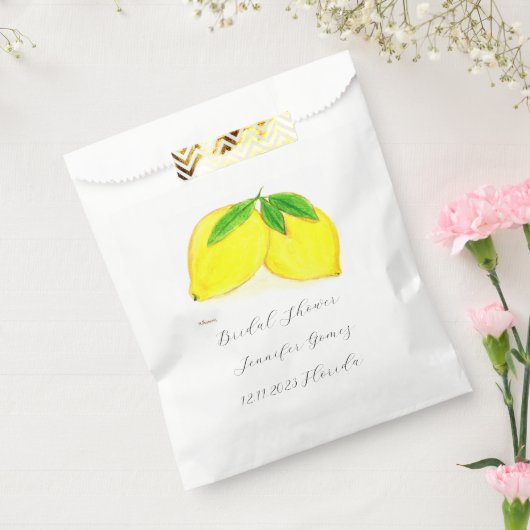 Lemons Yellow Fruit Citrus Waterverf Weddenschap Bedankzakje (Gezegeld)