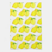 Lemons Yellow Fruit Pattern Waterverf Summer Theedoek (Verticaal)