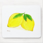 Lemons Yellow Fruits citrus waterverf tropisch Muismat (Voorkant)