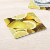 Lemons Yellow Kartonnen Onderzetters (Schuin)