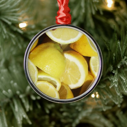Lemons Yellow Metalen Ornament (Boom)