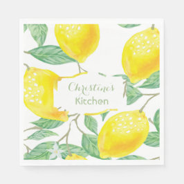 Lemons yellow monogram name script servet