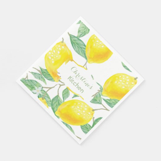 Lemons yellow monogram name script servet (Hoek)