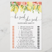 Lemons zei dat ze zei dat Vrijgezellenfeest Game (Voorkant)