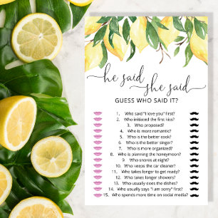 Lemons zei dat ze zei dat Vrijgezellenfeest Game