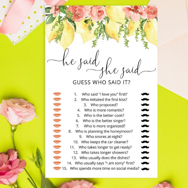 Lemons zei dat ze zei dat Vrijgezellenfeest Game (Creator heeft geüpload)