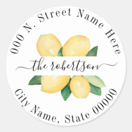 Lemons Zomer Retouradres Ronde Sticker