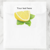 Lemonsegment met snijblad vierkante sticker (Tas)