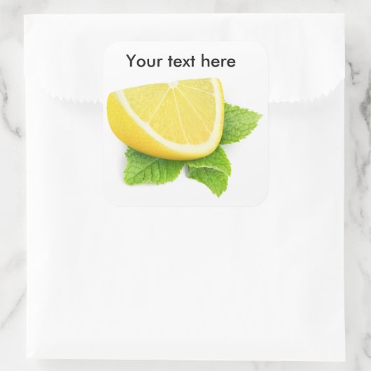 Lemonsegment met snijblad vierkante sticker (Tas)