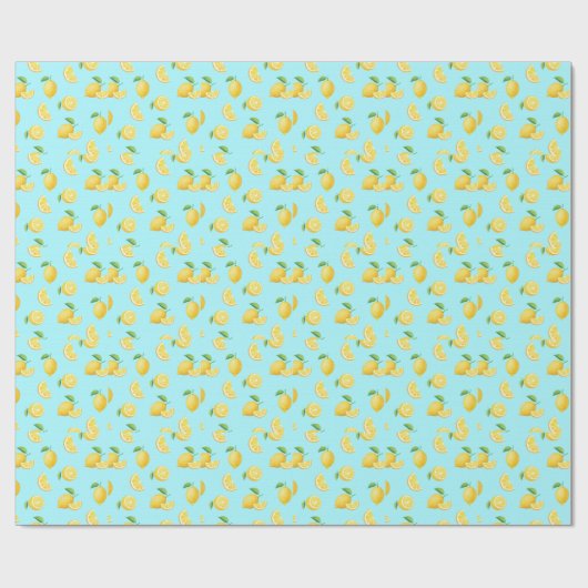 LemonsLightBlue Cadeaupapier (Vlak)