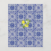 Lemontak en blauw mozaïekbingo baby shower (Achterkant)