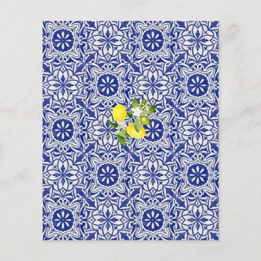 Lemontak en blauw mozaïekbingo baby shower (Achterkant)