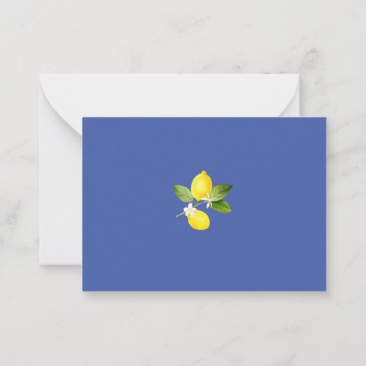 Lemontak en blauwe mozaïek bedankt notitiekaartje (Achterkant)