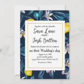 Lemontakken met bloesems en fruituitnodigingen kaart (Voorkant)