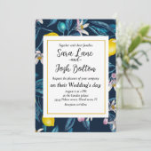 Lemontakken met bloesems en fruituitnodigingen kaart (Staand voorkant)